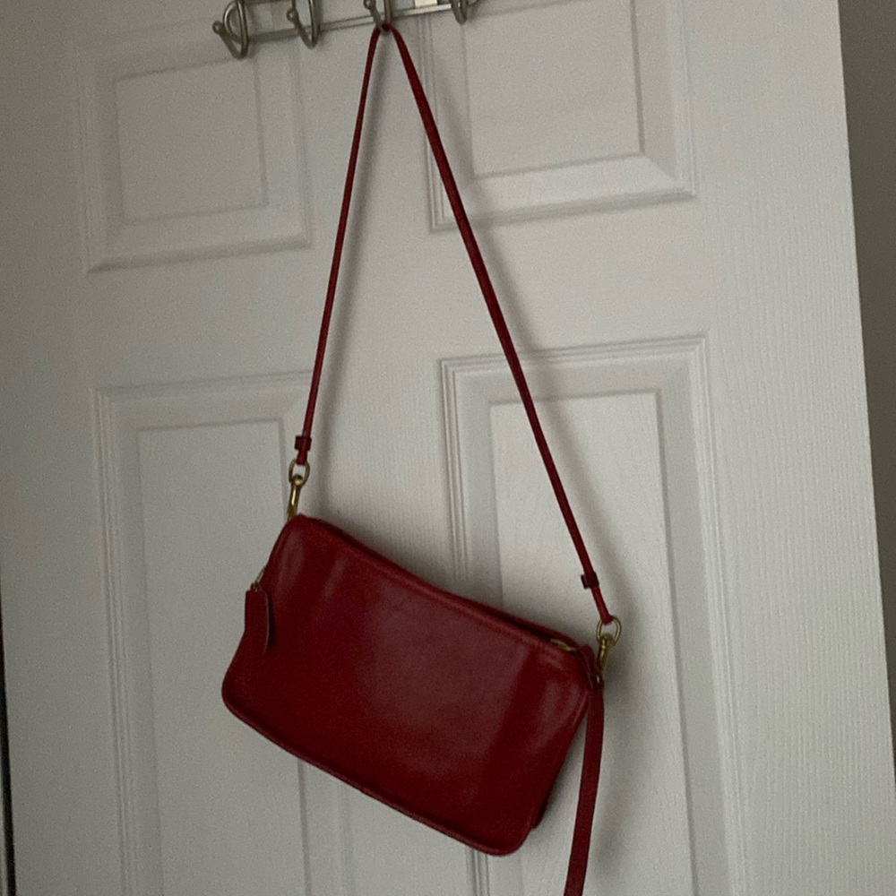 Coach red leather purse